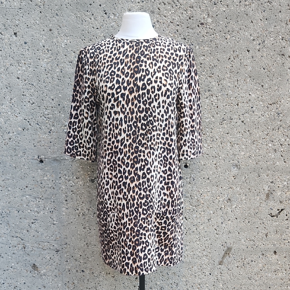 Equipment leopard print silk dress